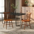 thumbnail image 2 of HOMCOM Windsor Dining Chairs Set of 2, Farmhouse Wooden Kitchen Chairs with Rubber Wood Frame, Spindle Back for Dining Room, Living Room, Light Brown, 2 of 9
