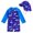 Blue, variant on Povozer Boys Swimsuit Long Sleeve Zipper Swimsuit Sun Protective Swimwear(Blue,3-4Y)