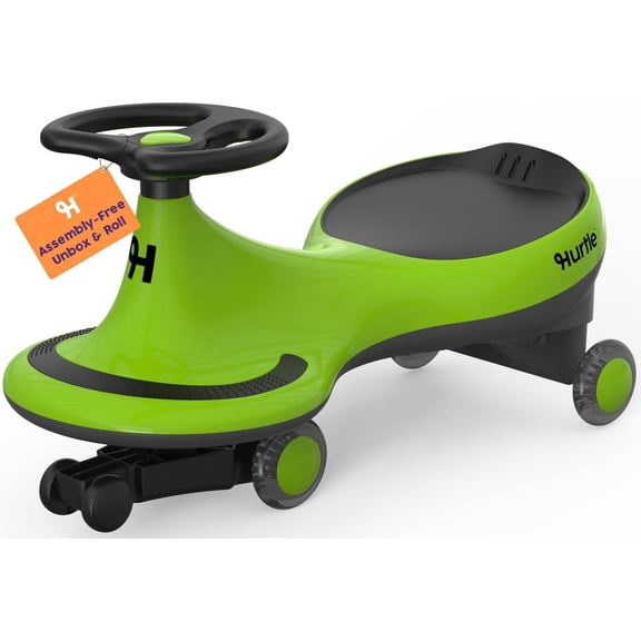 Hurtle Swing Ride-On Wiggle Car for Kids – Twist & Go Ride-On Toy, No Pedals or Batteries, Safe Self-Propelled Toddler Car for Indoor & Outdoor Use, Ages 2 (Green)