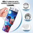 thumbnail image 4 of Mickey Mouse Gobelet 40 Oz avec Poignée et Paille Gobelet Isolé Étanche avec Couvercle et Paille en Acier Inoxydable Porte-Gobelet Base Amicale, 4 of 8