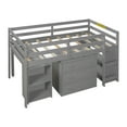 thumbnail image 5 of Loft Storage Bed with Spacious Storage Shelves Cabinet and Rolling Portable Desk Multiple Finishes, 5 of 7