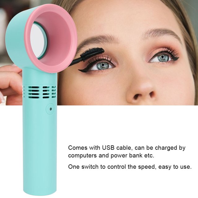 Saluaqui Eyelash Fan Dryer, Mini Electric Air Fan, USB Rechargeable Eyelash Dryer Air Cooling Blower Fan, Bladeless Fan for Eyelash Extension, 3 Speed Levels