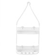 thumbnail image 3 of Home Basics 2 Shelf Perforated Plastic Shower Caddy with Suction Cups, White, 3 of 5