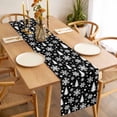 thumbnail image 3 of Black White Christmas Table Runner 108 Inches Long Farmhouse Dress Scarves, Xmas Tree Snowflake Winter Abstract Dining Tablerunner for Coffee Table/Kitchen Island/Party Décor, 13" x 108", 3 of 8