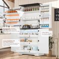 thumbnail image 2 of DreamCurship 72" Tall Farmhouse Kitchen Pantry Storage Cabinet, 6 Layers Storage Cabinet with Pull Out Shelves,  Wood Cupboard with 8 Door Shelves for Kitchen, Dining Room, Living Room, White, 2 of 9