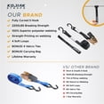 thumbnail image 5 of KODIAK STRAPS Ratchet Straps Heavy Duty Tie Down Strap Set 2200 Break Strength – 1" x 17' 4pk with Soft Loops Cargo Truck Bed Tie Downs – Coated Deep S-Hook & Carry Bag for Securing Cargo Black…, 5 of 6