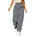 thumbnail image 2 of BILIKEYU Women's Daily Elastic Waist Casual Loose Long Trousers, Sweat Pants, Elastic Waist Jeans for Women, Wide Leg Pants Woman, 2 of 6
