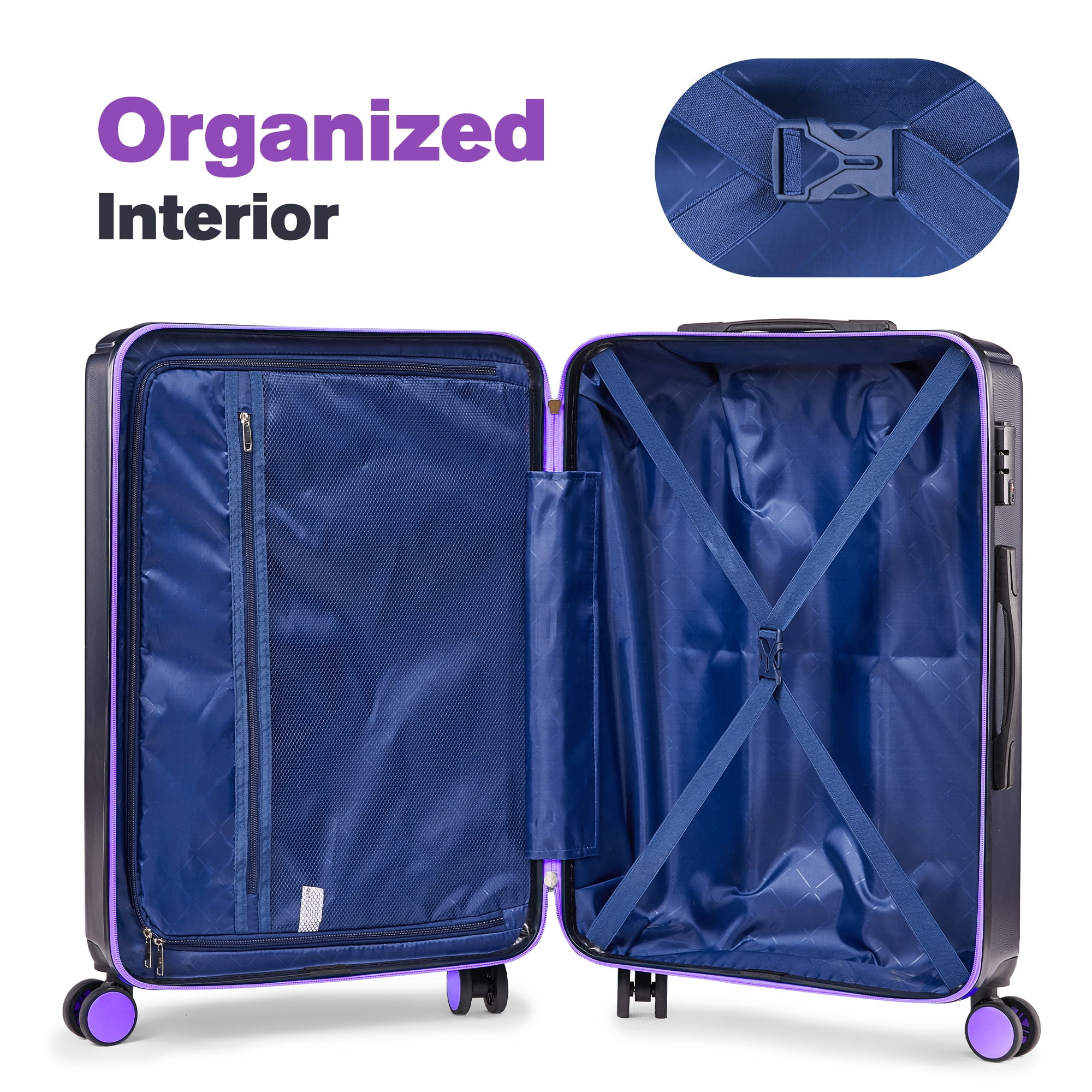 20" Carry on Luggage ABS Hardshell Suitcase with TSA Lock Durable Spinner Wheels Suitcase