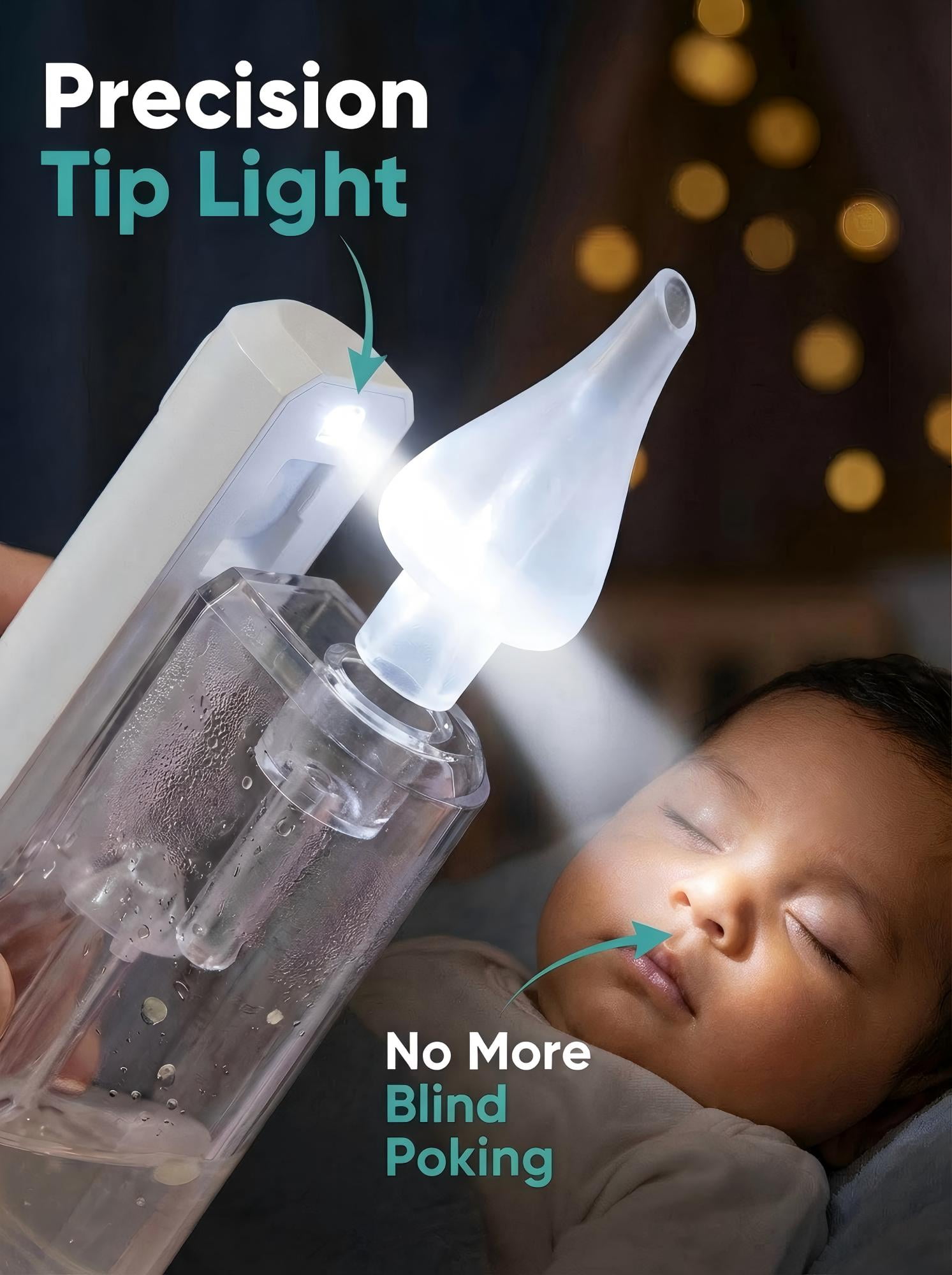 Electric Baby Nasal Aspirator - Hospital Grade Suction 9 Levels Nose Sucker for Newborn Toddler, Rechargeable Mucus Remover with Integrated Storage, Music & Light, Snot Cleaner for Congestion Relief
