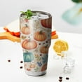 thumbnail image 3 of 30oz Fall Pumpkins and Leaves Pattern Tumblers Stainless Steel Tumbler with Lid and Straw,Vacuum Insulated Double Wall Travel Tumbler Cups Mug with Cleaning Brush for Coffee,Tea, 3 of 7