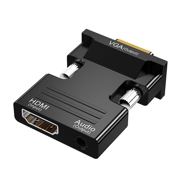 HW2213 1080P Compatible con HDMI a VGA Adaptador Convertidor de video digital a analógico (Negro) Tmvgtek Componentes de Computadoras