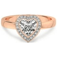 thumbnail image 3 of 4 Carat IGI Certified Heart Shape Lab Grown Diamond Engagement Ring | 14K Rose Gold |Upturned Dome Bezel Halo Diamond Ring | FG-VS1-VS2 Quality Friendly Diamonds, 3 of 5