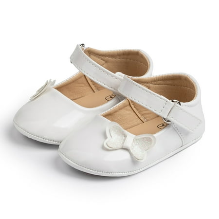 Mildsown Baby Girl Flats Soft Soles Cute Bows Mary Jane Walking Shoes