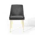 thumbnail image 6 of Modway Viscount Performance Velvet Dining Chairs - Set of 2 in Gold Charcoal, 6 of 10