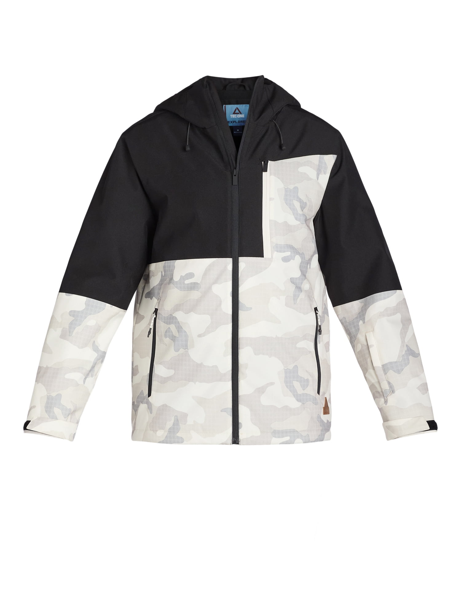 Tec-One Men’s Colorblock Ski Snowboard Hooded Jacket, Heavyweight, Sizes S-2XL
