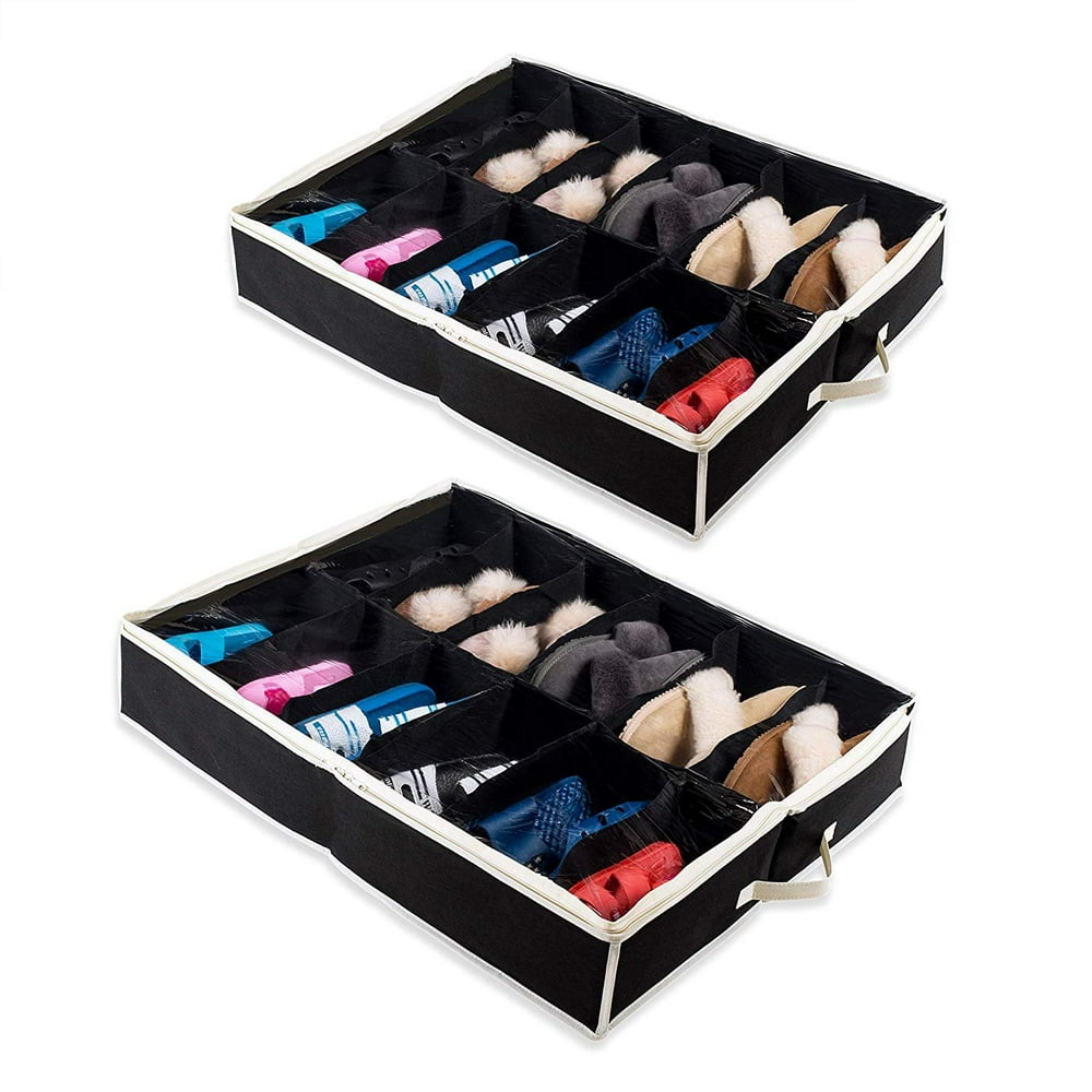 Woffit Under The Bed Shoe Organizer Fits 12 Pairs ? Made with Sturdy
