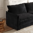 thumbnail image 6 of Newest L-Shaped Cloud Couch in Corduroy, Expandable to U-Shape for Versatile Living Space,Black, 6 of 8