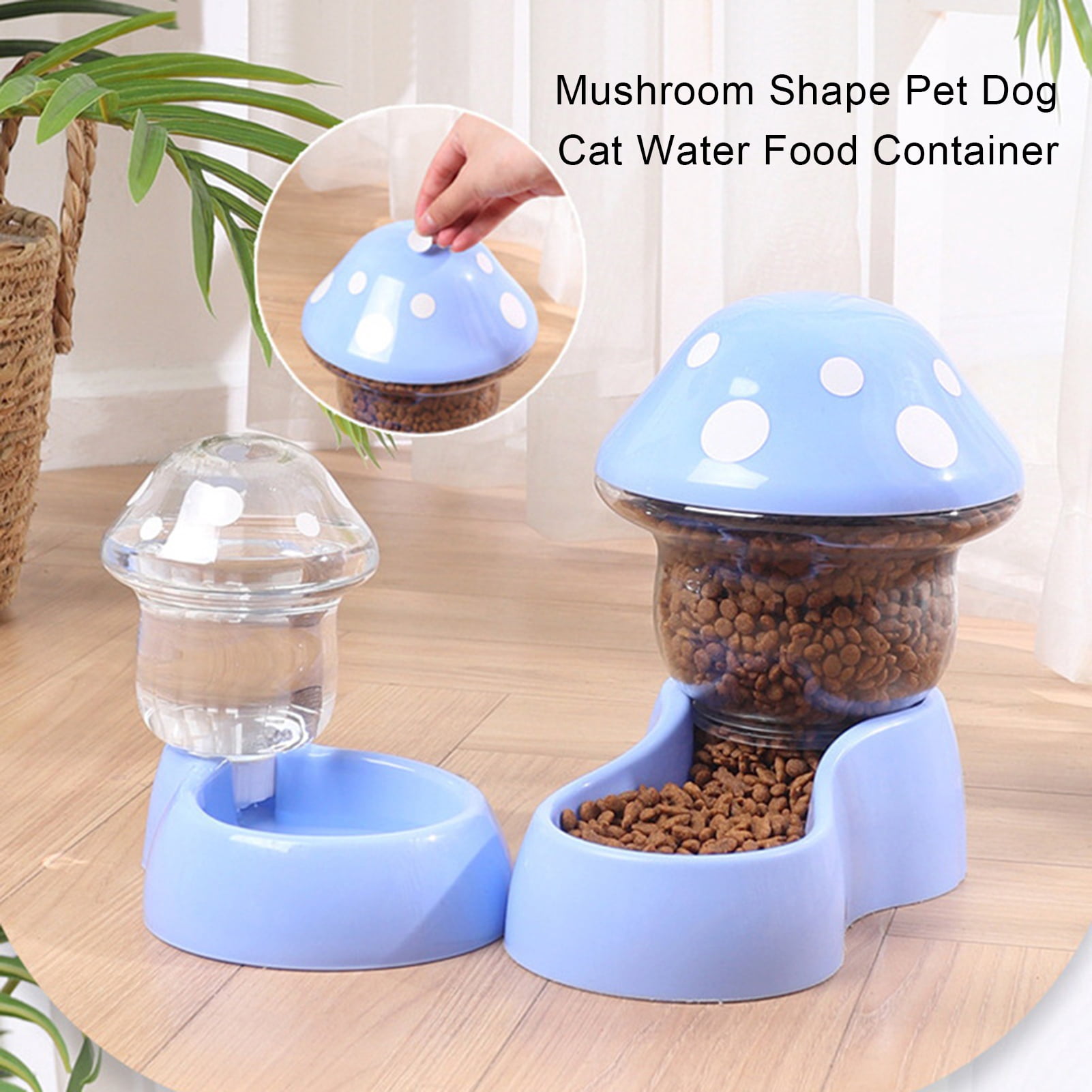Visland Cat Water Feeder Auto Replenishment Large Capacity Mushroom Shape Pet Dog Cat Water Food Container Pet Supplies