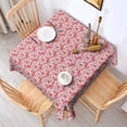 thumbnail image 2 of Red Christmas Reindeer Pattern Square Tablecloth,Waterproof Square Table Cover,Wipeable Spillproof Washable Table Cover for Home Kitchen Party Decor 52"x52"(132x132cm), 2 of 6