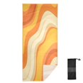 thumbnail image 2 of Quick-Dry Beach Towel 71x31in with Storage Bag, Sand Free Microfiber Towel for Travel, Swimming, Camping Orange Color Clash Pattern, 2 of 9