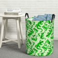 thumbnail image 6 of Sikiie Green Lizard Print Round Dirty Clothes Basket, Waterproof Standing Foldable Storage Basket, for Laundry Room, Bedroom, Bathroom Storage-Small, 6 of 6