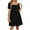 Black, variant on Njagoc3 Womens Loose Fit Solid Short Sleeve Square Neck Bow Tie Sash Pleated Dress 2025