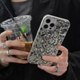 thumbnail image 5 of Compatible with iPhone 15 Glitter Case, Fashion Bling Glitter Silver Cute Soft Silicone Tin Foil 3D Pleats Women Girls Shockproof Soft Case Cover for iPhone 15, 5 of 7