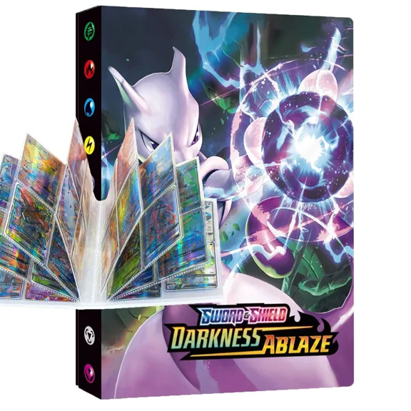 Trading Card Binder with 4-Pocket Sleeves – Holds 240 Cards, Perfect for Collectors! （QQC4)