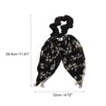 thumbnail image 4 of Unique Bargains 1 Pc Elegant Double-layer ribbon pearl Scrunchies Hair Elastic Band black, 4 of 5