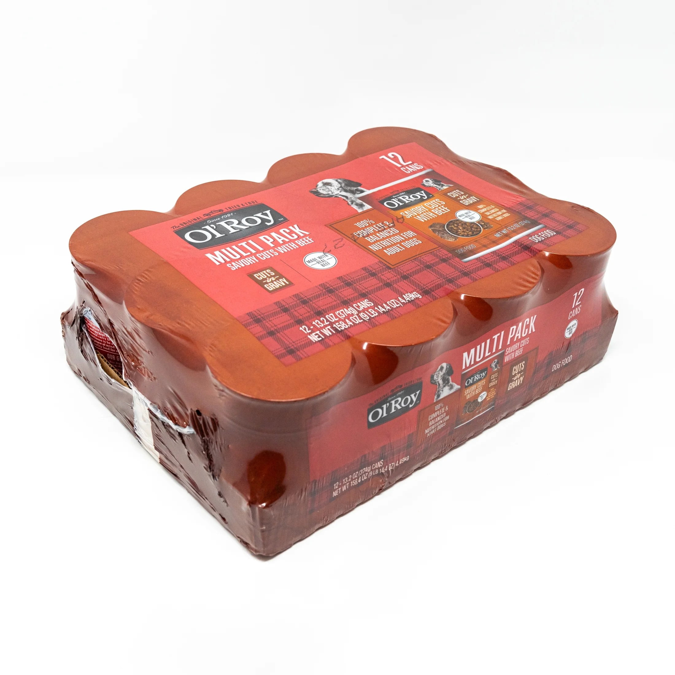 (3 pack) Ol' Roy Savory Cuts with Beef in Gravy Wet Dog Food, 13.2 oz Cans, 12 Pack