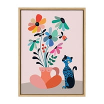 Kate and Laurel Words, Black Framed Canvas Art Print, 18x24