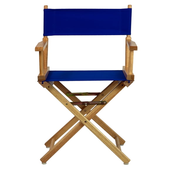FurniFact Royal Blue Canvas Director Chair with Foldable Solid Wood Frame