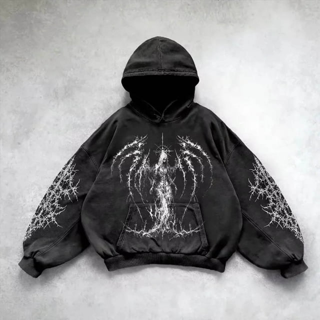 MHFRRA Sudaderas y Sudaderas para Hombre, Sudaderas Casuales, Sudaderas Unisex, Ropa de Calle Cómoda, Suéter de Forro Suave con Diseño de Estampado Elegante Negro