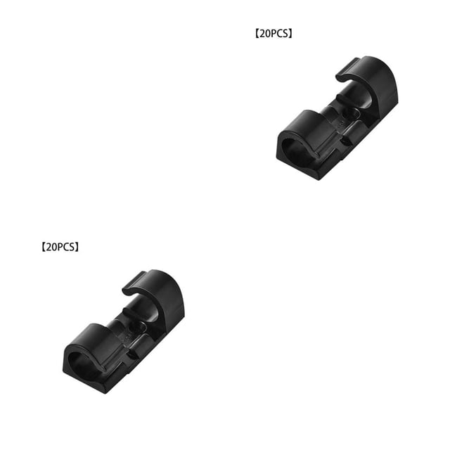 Electronicheart Cable Organizer Clips Cable Management Desktop & Workstation ABS Wire Manager Cord Holder USB Charging Data Line Bobbin Winder Black 20pcs 2Set