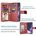 thumbnail image 2 of Njjex Case for 2020 Galaxy Note 20 Ultra 5G / Galaxy Note 20 5G, PU Leather Wallet Case [9 Card Slots] Folio Flip [Detachable] Kickstand Magnetic Slim Shock Back Phone Cover & Wrist Strap -Wine Red, 2 of 5