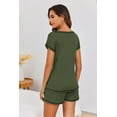thumbnail image 4 of Ekouaer Womens Pajama Sets 2 Piece Soft Short Sleeve Top and Shorts Sleepwear Round Neck Pjs Lounge Set with Pockets, 4 of 6