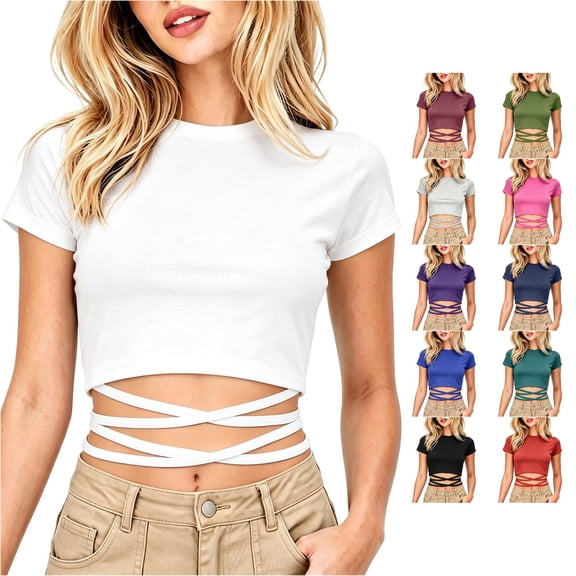 Ulitacool Womens T Shirts Short Sleeve Solid Color Round Neck Tops Elegant Clothes 2Xl White