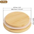 thumbnail image 2 of uxcell 4Pcs 2.87 Inch Bamboo Lids with Silicone Sealing Rings, Wooden Mason Jar Lids Bamboo Lids for Mason Jars Wide Mouth Canning Jar Lids Ball Jars Lids with Silicone Sea for Storage, 2 of 6