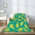 thumbnail image 2 of Throw Blanket for Couch Sofa and Bed, Cute Pineapple Pine Green Super Soft Plush Throw Blanket, Fuzzy Cuteness Comfy Warm Washable Flannel Blanket & Throws for All Season 40"x30", 2 of 5