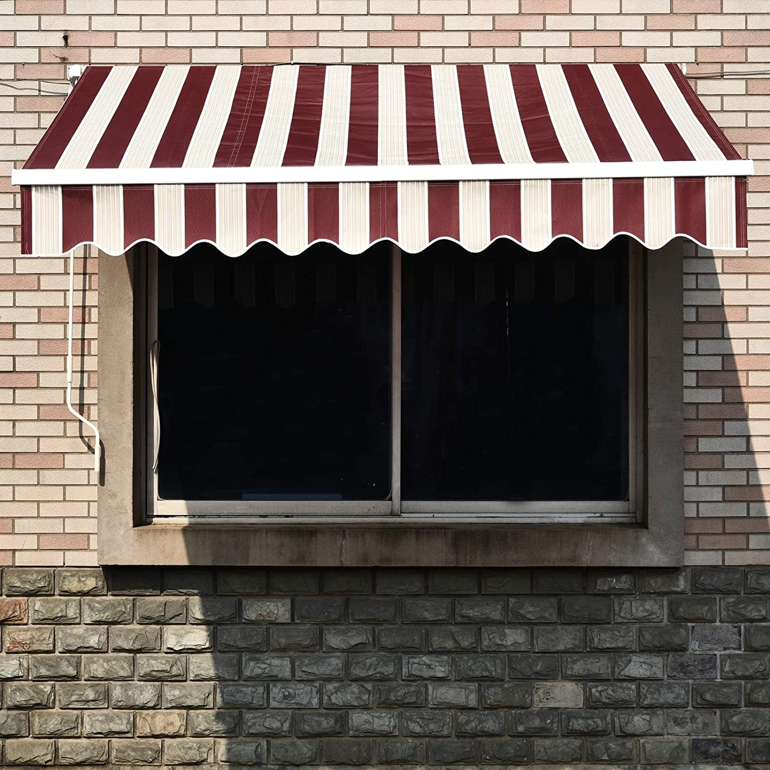 Private Jungle 12x8 Feet Manual Retractable Patio Awning Shade Shelter Outdoor Canopy for Deck Yard Balcony,Wine Red Private Jungle 12x8 Feet Manual Retractable Patio Awning Shade Shelter Outdoor Canopy for Deck Yard Balcony,Wine Red