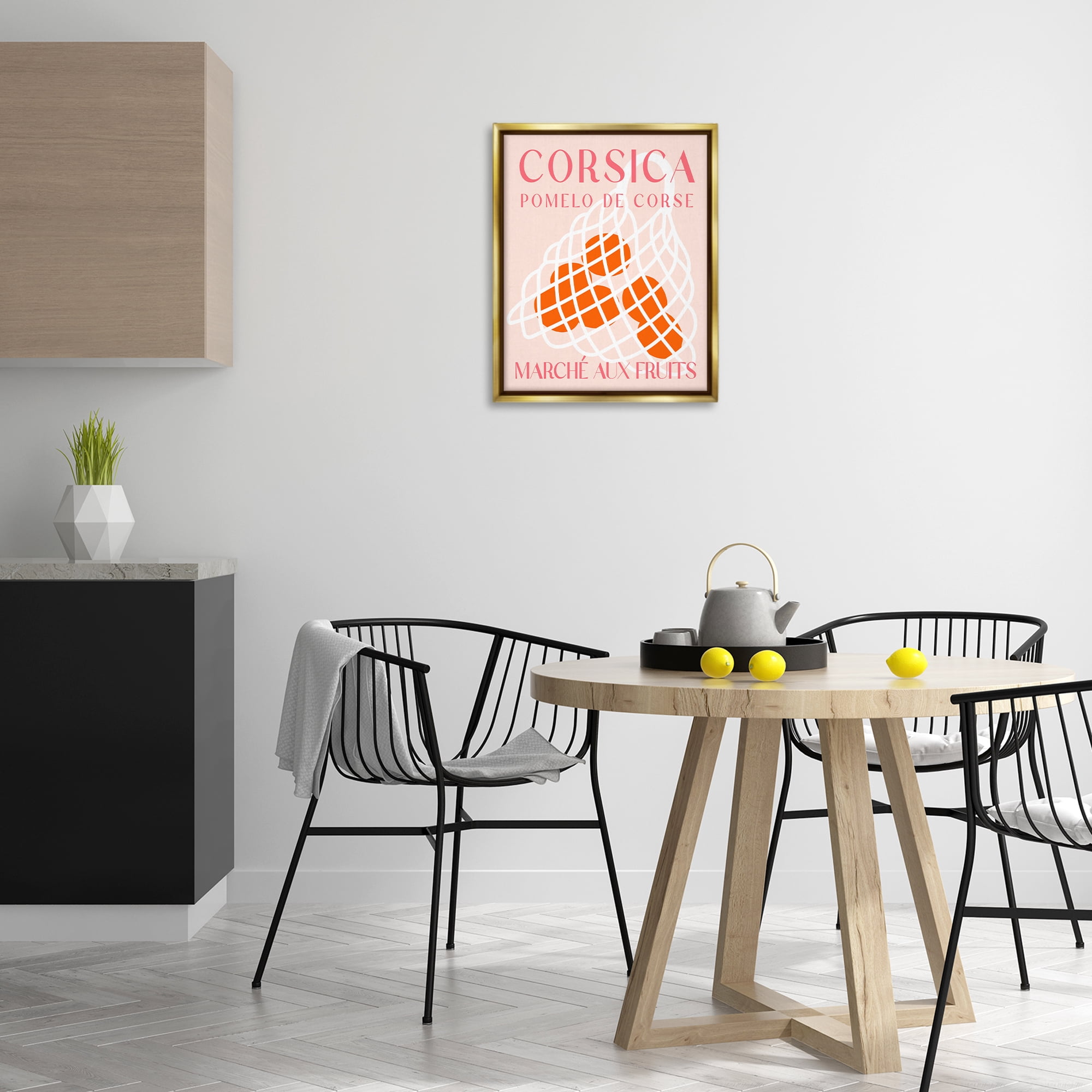 Stupell Industries Modern Apple Fruit Market Food & Beverage Painting Gold Floater Framed Canvas Art Print Wall Art, 17 x 21