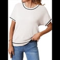 thumbnail image 3 of Tops de Mujer, Camisetas Casuales de Corta A , Suéter de Punto con Cuello Redondo. S, 3 of 9