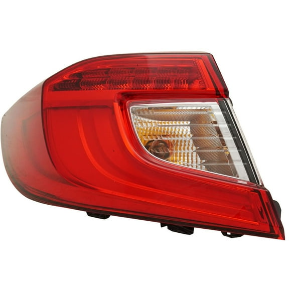 For Honda Accord 2018 19 20 21 2022 Tail Light Assembly Driver Side | Outer | CAPA Certified | LED | Clear and Red Lens | Replacement For HO2804118, HO2804118C | 33550TVAA01