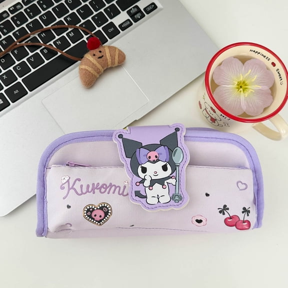 anrio Kuromi Hello Kitty Large Capacity Pencil Case MyMelody Cinnamoroll Pen Bag Stationery Storage Bag Supplies