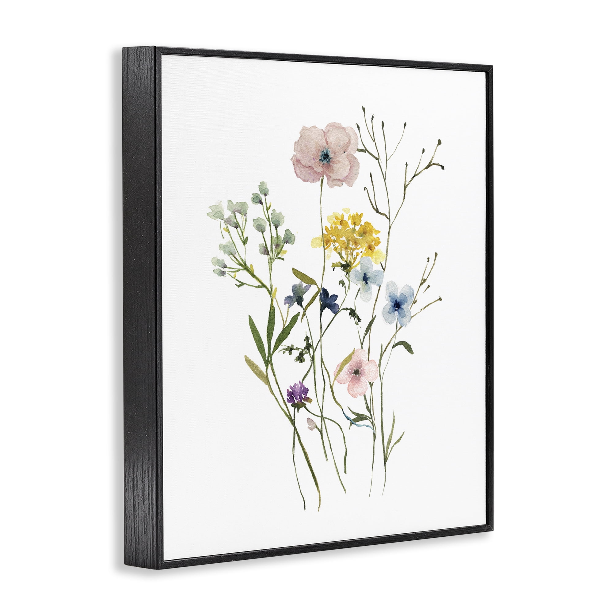 Stupell Industries Wild Country Blooms Botanical & Floral Painting Black Framed Art Print Wall Art, 16 x 20