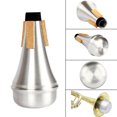 thumbnail image 2 of Trumpet Mute Aluminum Alloy Musical Instrument Accessories for Beginners Practice (1pcs, Silver), 2 of 5