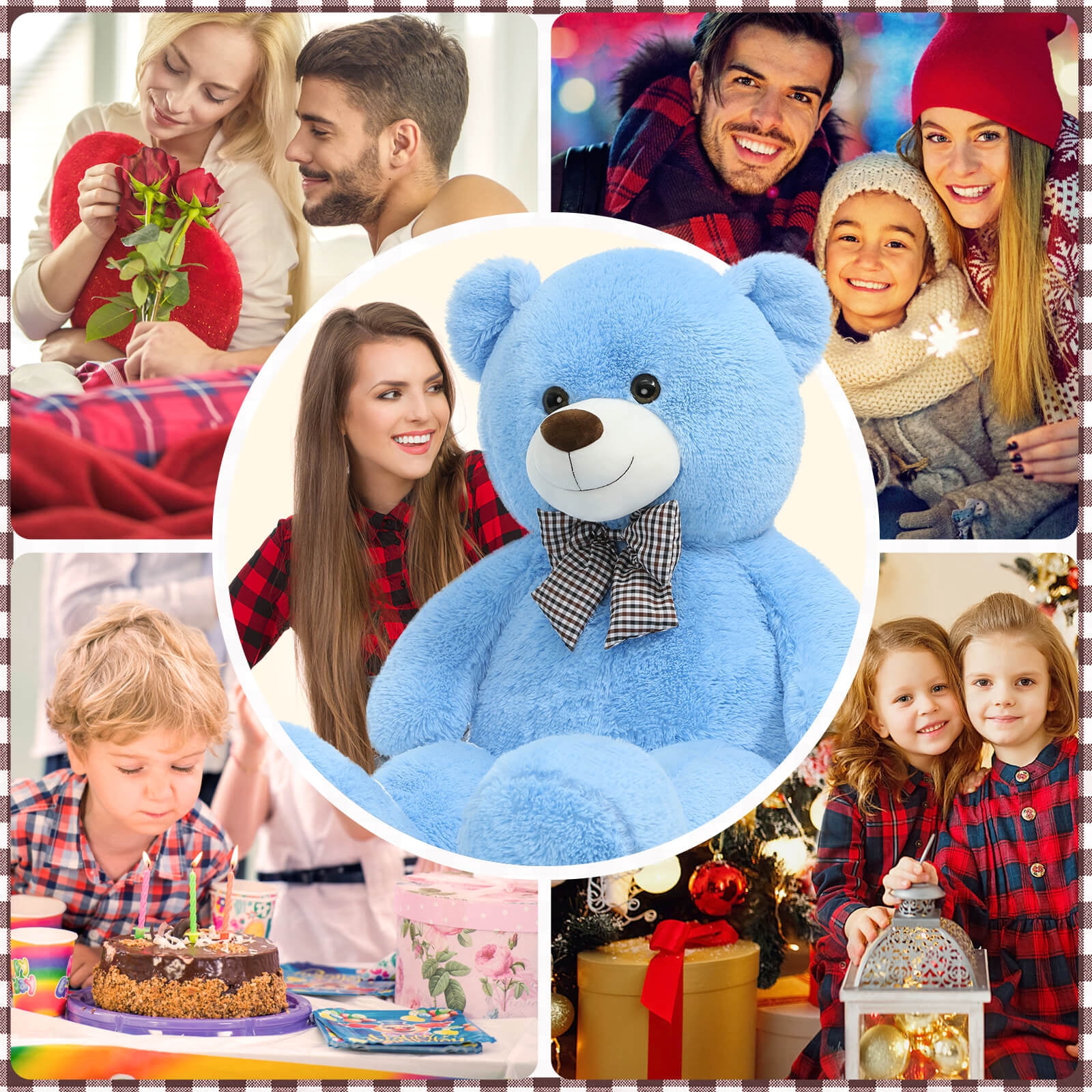 MorisMos Giant Teddy Bear 4ft Stuffed Animal Soft Big Bear Plush Toy