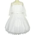 thumbnail image 2 of Girls Dress Off White Cape Pearl Belt Wedding Party 4 Years, 2 of 9