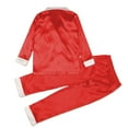 thumbnail image 7 of Family Silk Satin Christmas Pajamas Matching Sets Lightweight Long Sleeve Button down Shirt and Pants Xmas Pjs Jammies 2 Piece Soft Solid Holiday Sleepwear with Pocket Watermelon Red, 7 of 7