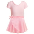 thumbnail image 2 of Ballet Leotard Girls Short Sleeve Girls Pink Dance Leotard with Skirt Toddler Ballet Outfit Leotards for Girls 3-4 Years, 2 of 5